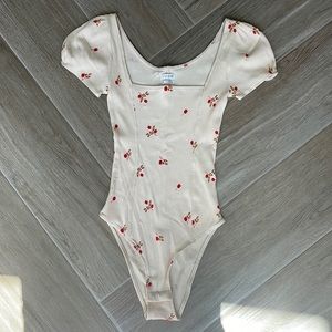 Ribbed Floral Out From Under Bodysuit